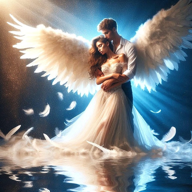 Free ai generated couple angel illustration