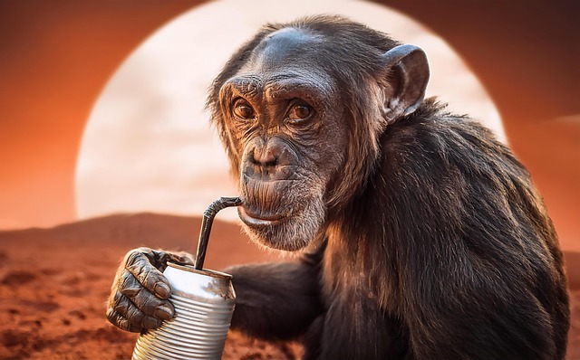 Free ai generated chimpanzee space illustration