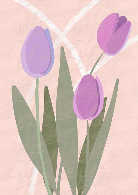 Blumen, Tulpen, Pflanzen, Schablone