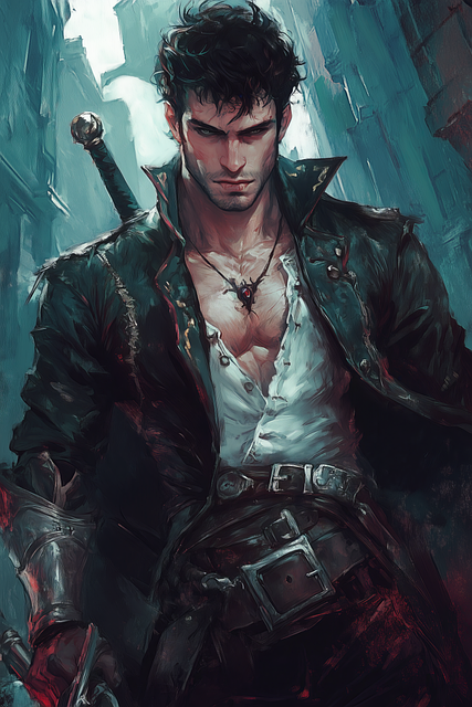 Free man warrior knight illustration
