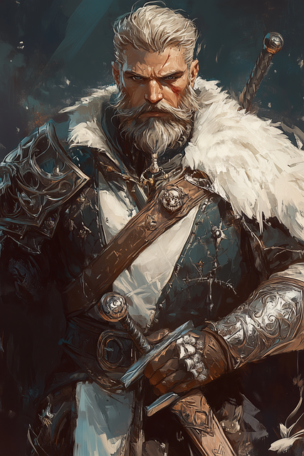 Free man warrior knight illustration