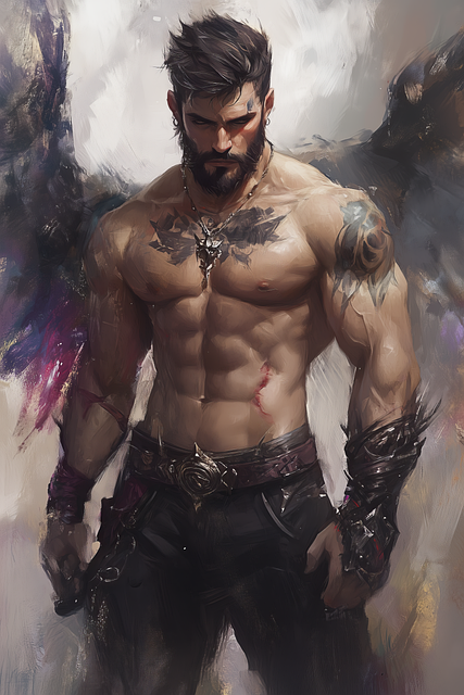 Free man angel warrior illustration