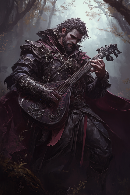 Free man musician bard illustration