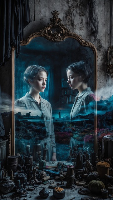 Free ai generated woman mirrors illustration