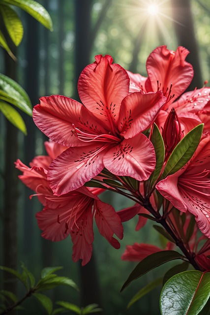 Download free HD stock image of Ai Generated Flower Free ai generated flower azalea illustration