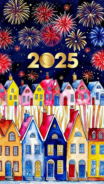 Free ai generated new year's day 2025 illustration