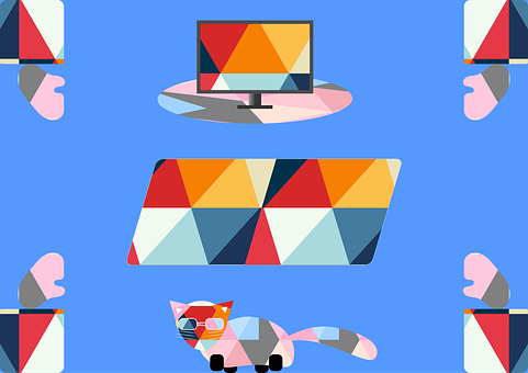 Katze, Design, Grafik, Geometrisch