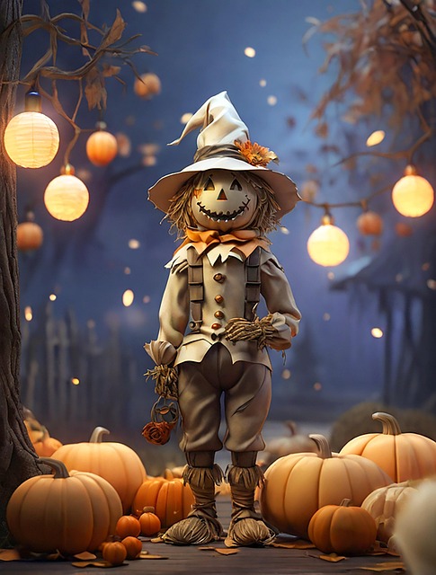 Download free HD stock image of Ai Generated Scarecrow Free ai generated scarecrow pumpkins illustration
