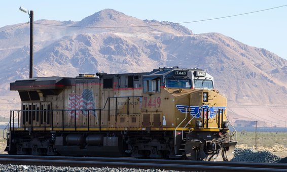 Tren, Montañas, Locomotora, Ee Uu