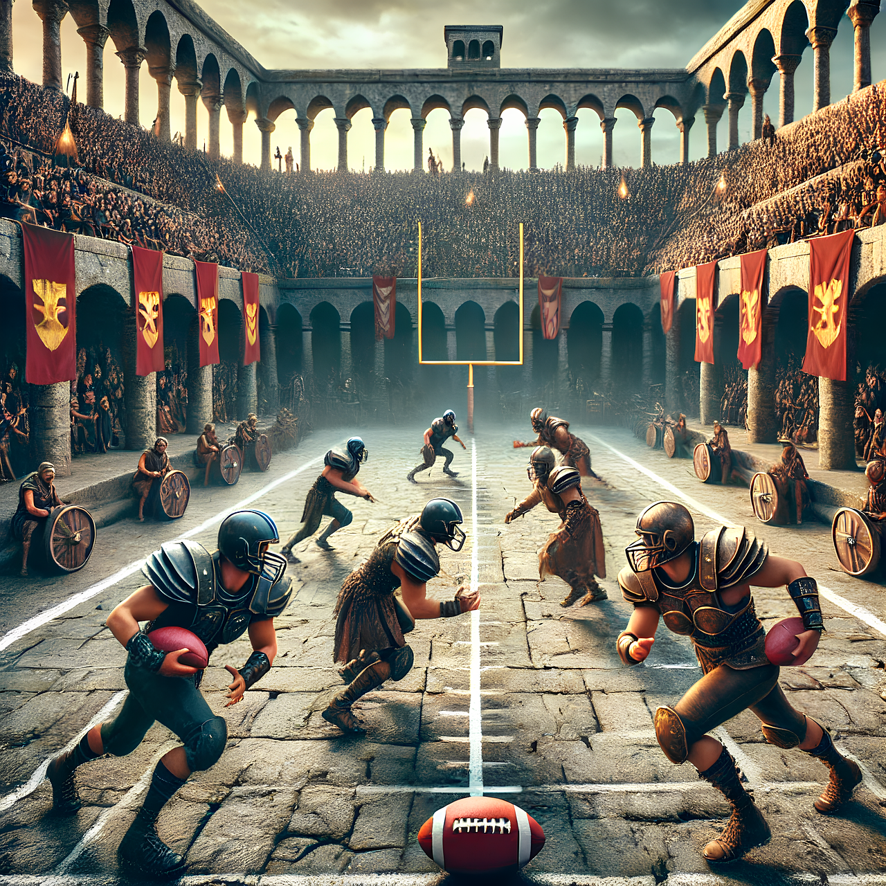 Download Fantasy Football, Roman Arena, Gladiators. RoyaltyFree Stock