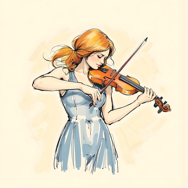 Download free HD stock image of Ai Generated Woman Free ai generated woman violin illustration