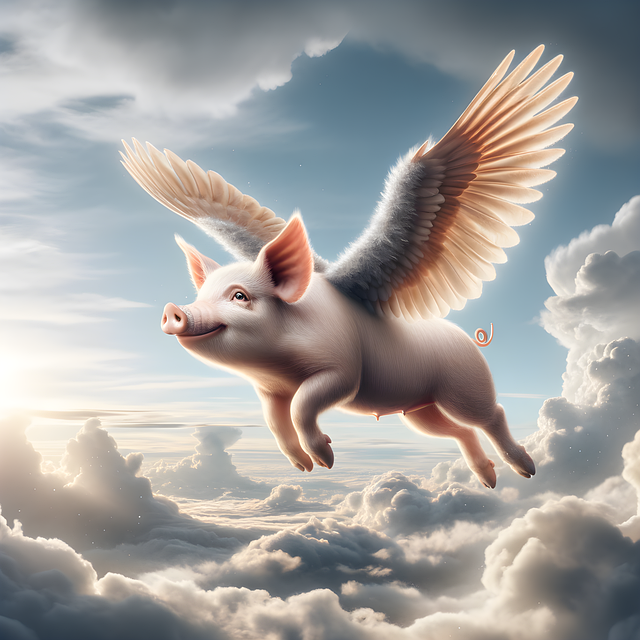 Free ai generated pig wings illustration