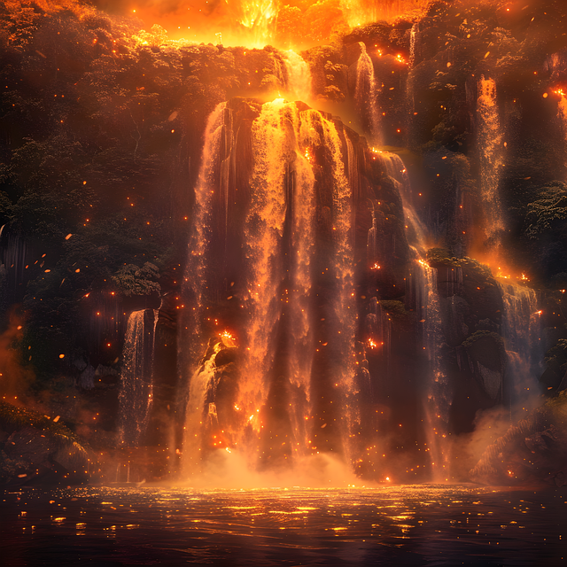 Free ai generated waterfall nature illustration
