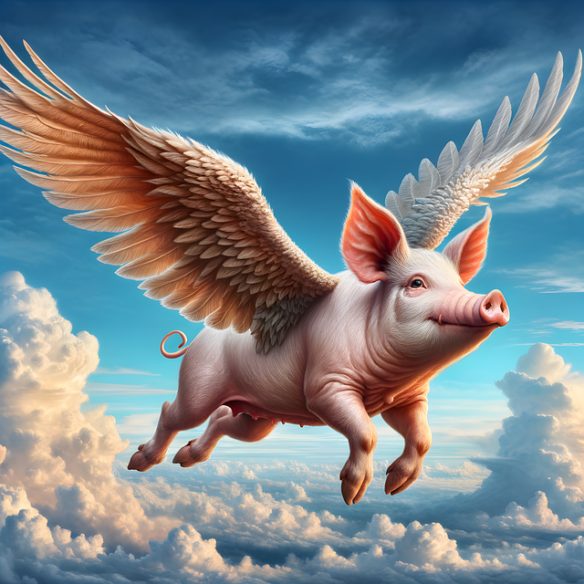 Free ai generated pig wings illustration