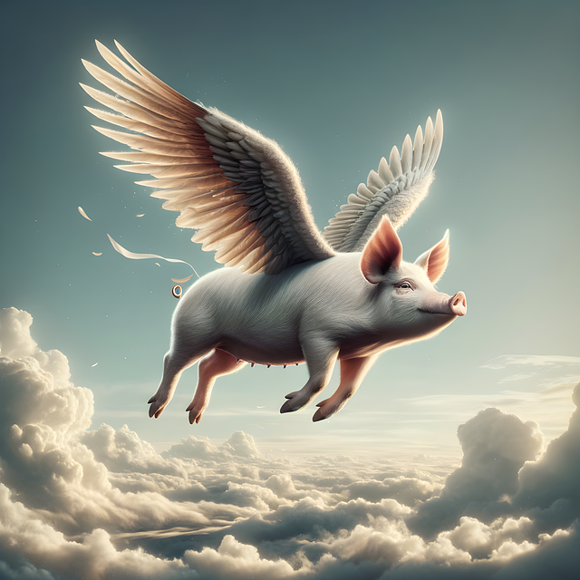 Free ai generated pig wings illustration