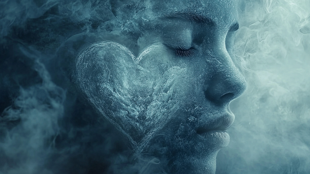 Free woman frost heart illustration