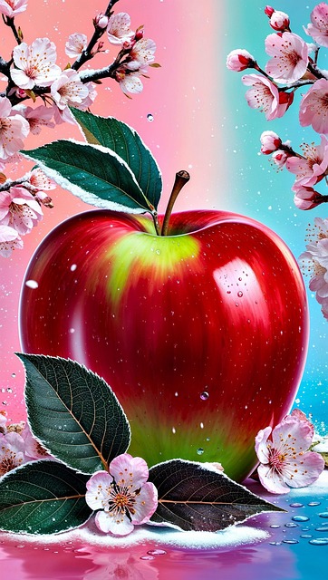 Free ai generated apple fruit illustration