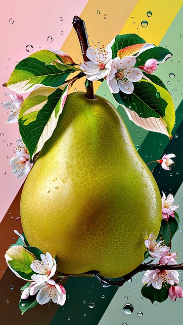 Free ai generated pear fruit illustration