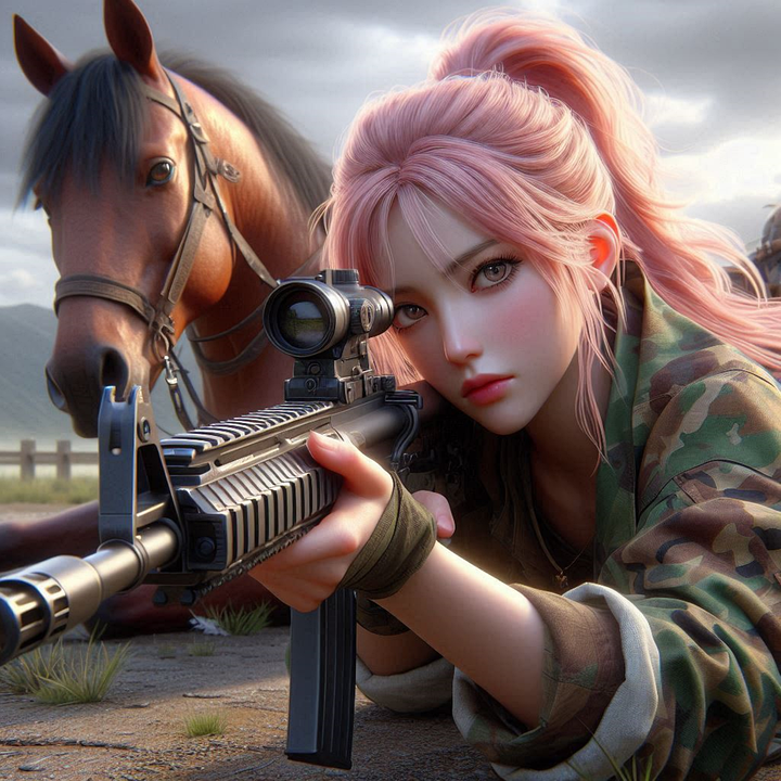 Download Woman, Rifle, Hunting. Royalty-Free Stock Illustration Image ...