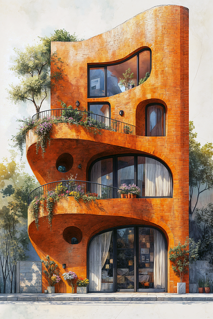 Free ai generated apartment building illustration