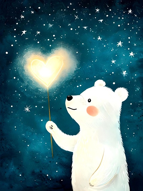 Free ai generated bear love illustration