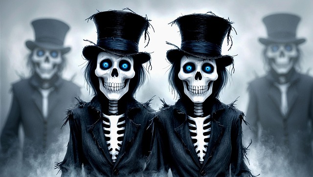 Download free HD stock image of Ai Generated Skeleton Free ai generated skeleton halloween illustration