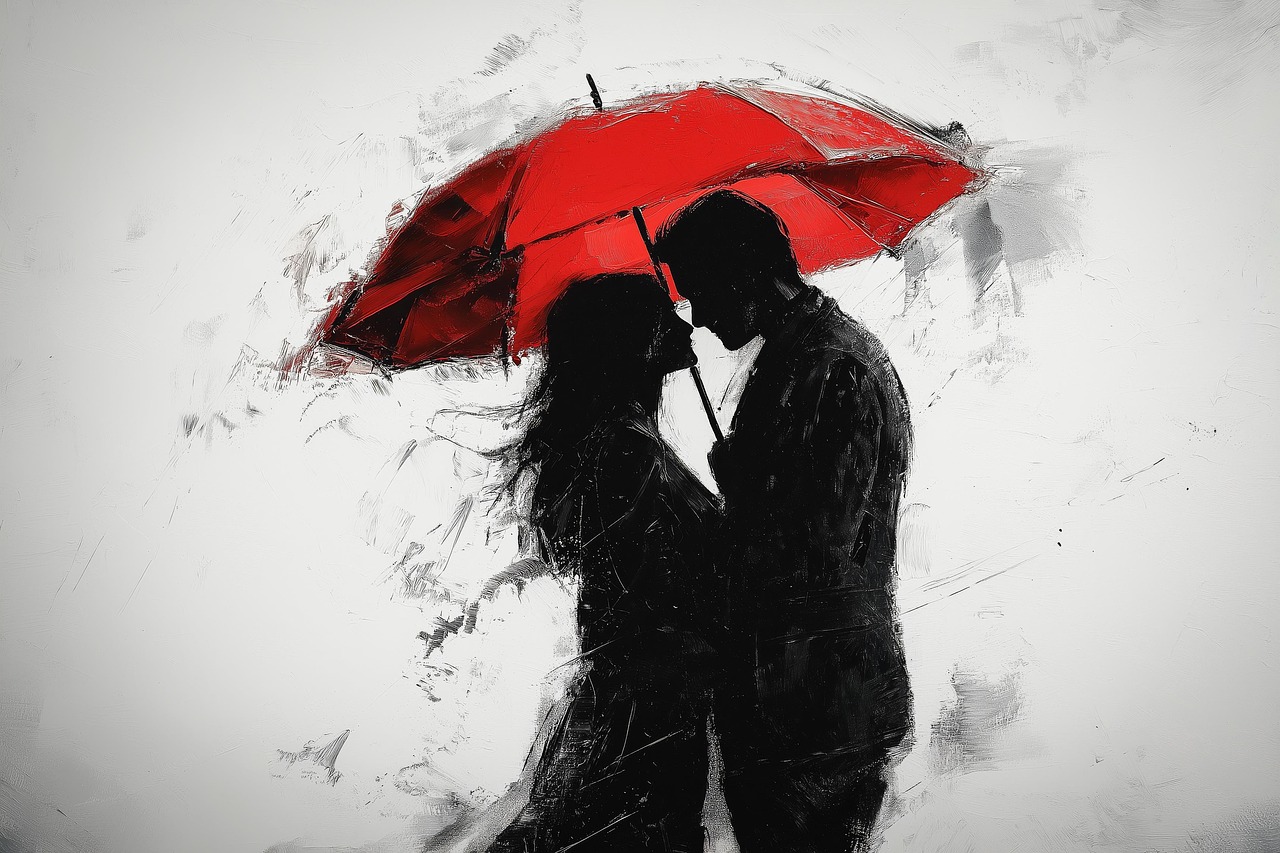 Download free HD stock image of Couple Umbrella Free couple umbrella love illustration