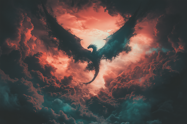 Free dragon fantasy creature illustration