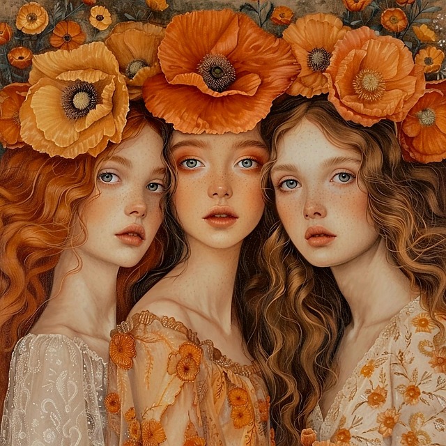 Free ai generated women flowers illustration