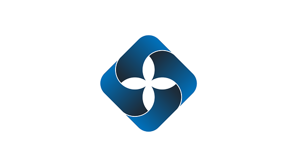 Flor, Azul, Oscuro, Logotipo De Ai