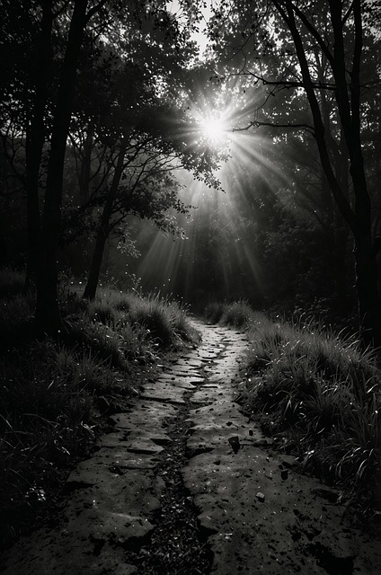 Free ai generated path forest illustration