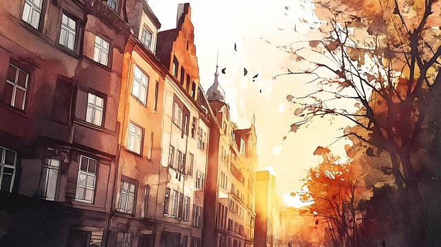 Free cityscape urban buildings illustration
