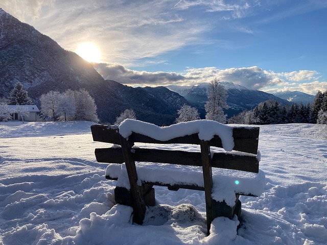 Free Snow Bench photo and picture