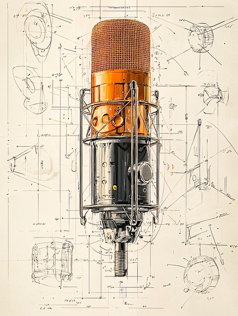 Free microphone audio blueprint illustration