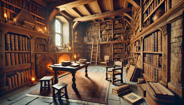 Free library study books illustration