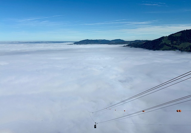 Alpes, Vorarlberg, Montanhas, Névoa
