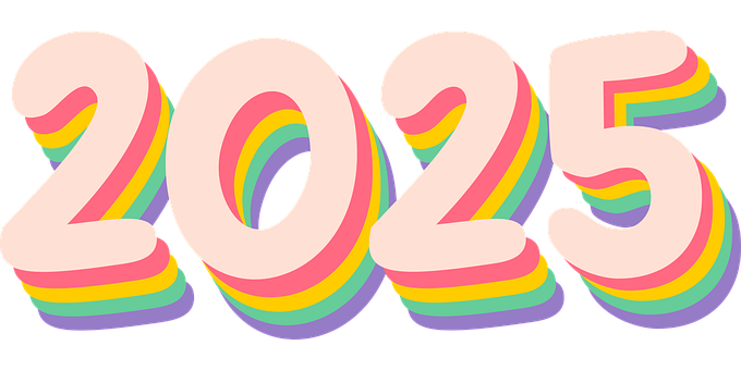 Nyttår, 2025, Typografisk, Retro