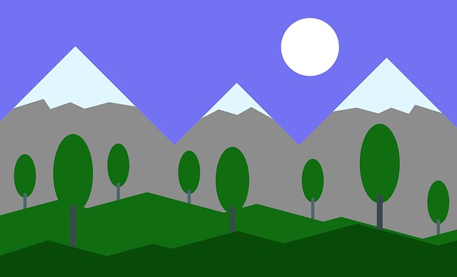 Free mountains nature landscape illustration