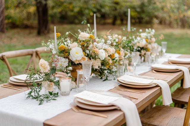 Free ai generated wedding table nature illustration