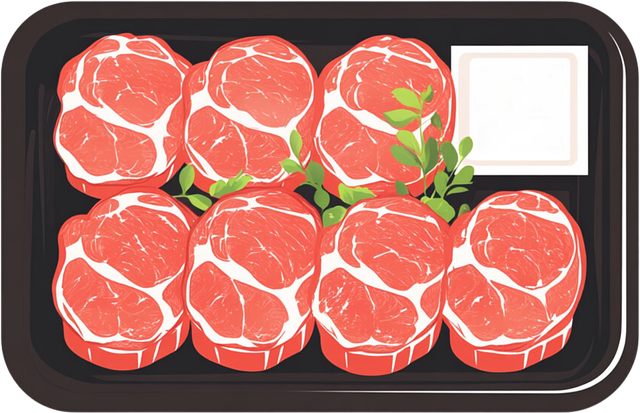 Free packaged meat pork beef illustration