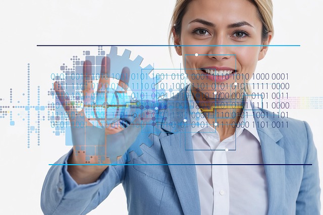 Free businesswoman digitalization digital transformation illustration