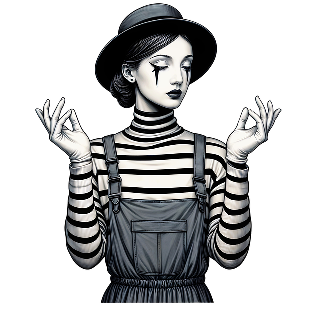 Free woman mime clown illustration