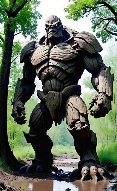 Free golem stone giant monster illustration