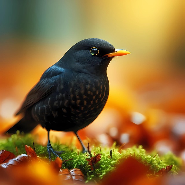 Free blackbird songbird wild bird illustration