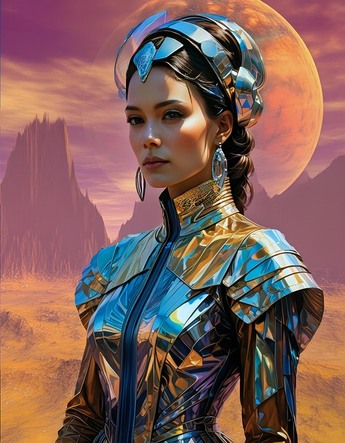 Free ai generated woman sci-fi illustration