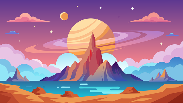 Free ai generated planet landscape vector