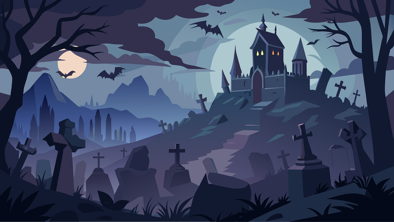 Download Ai Generated Graveyard Haunted Castle Royalty Free Vector