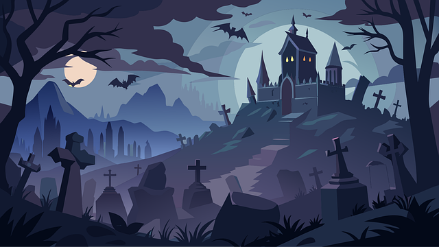 Download free HD stock image of Ai Generated Graveyard Free ai generated graveyard haunted castle vector
