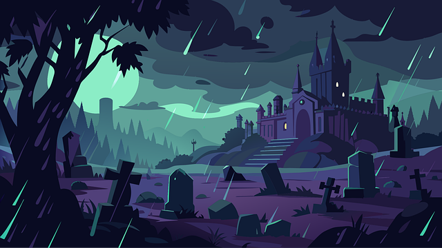Free ai generated beautiful wallpaper graveyard vector