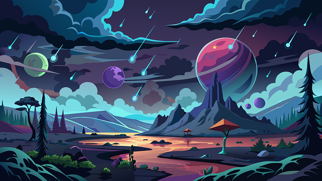 Free ai generated planet landscape illustration